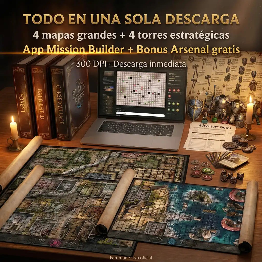Pack completo Imparable Adventure Maps con mapas, torres, app y bonus arsenal