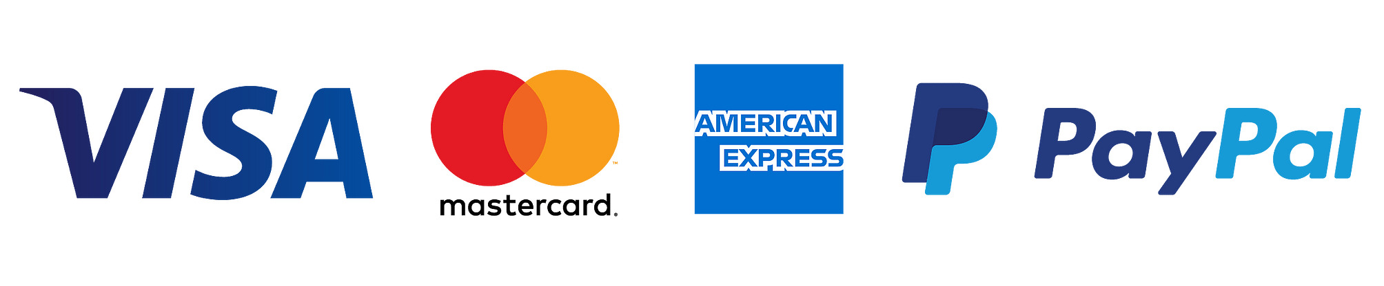 Visa, Mastercard, American Express y PayPal